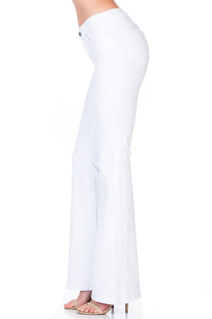 Just Float On Flare Jeans-White Denim