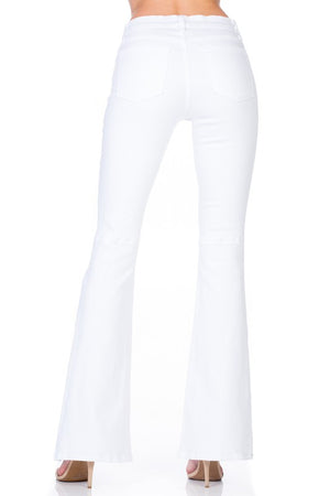 Just Float On Flare Jeans-White Denim
