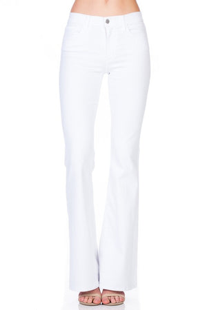 Just Float On Flare Jeans-White Denim