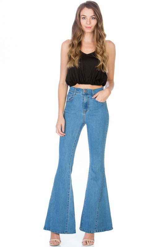Bella Flare Jeans-Medium Wash